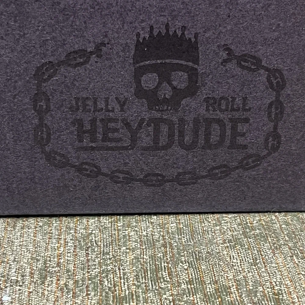 Size‎ 11-Jelly Roll Hey Dude Suede Bradley Boot Black Skull Print Brand New